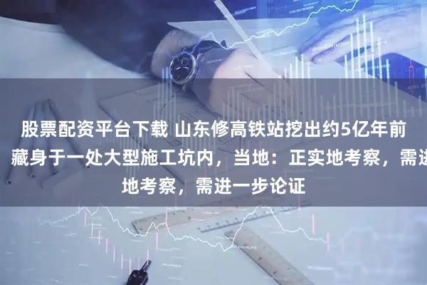 股票配资平台下载 山东修高铁站挖出约5亿年前远古奇观，藏身于一处大型施工坑内，当地：正实地考察，需进一步论证